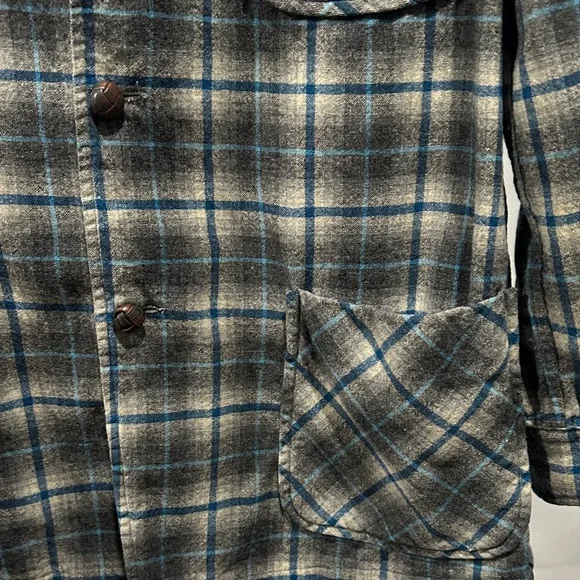 Pendleton Blue and Gray Plaid Shirt Jacket - Picture 8 of 10